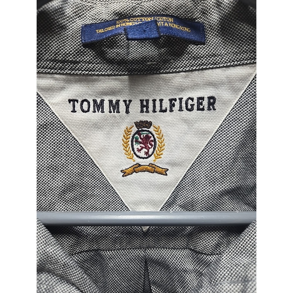 Vintage TOMMY HILFIGER Men 16 1/2 Collared Gray Button Up Dress Long Sleeve‎ - Picture 3 of 7